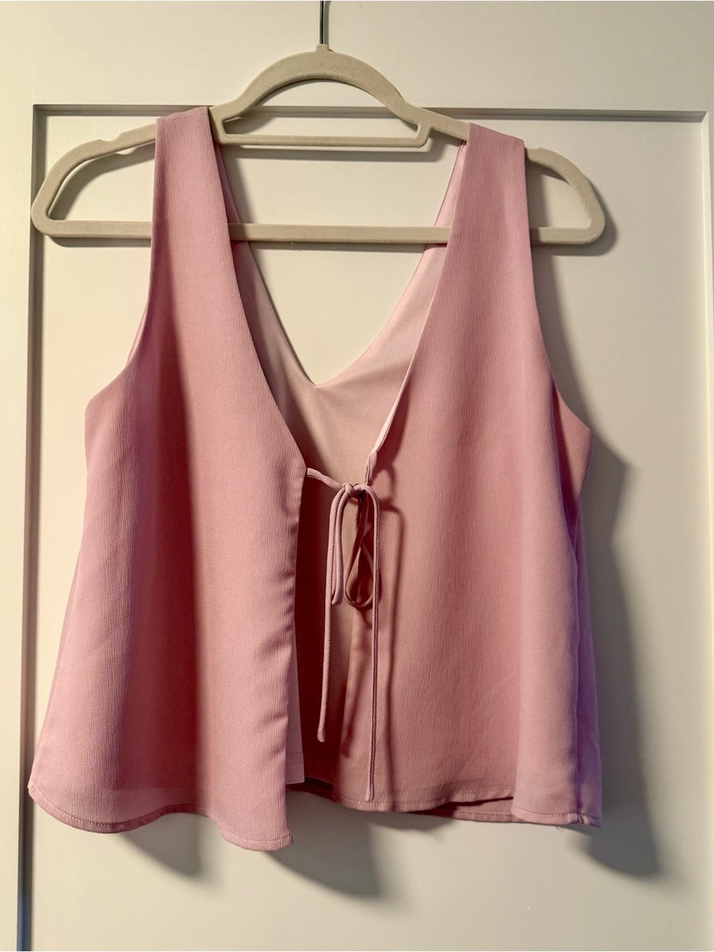 Lulus Blush Pink Sleeveless Tie Back Tank Top Size Medium